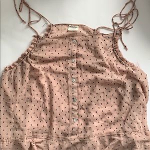 Free People intimately sheer nude ruffle top